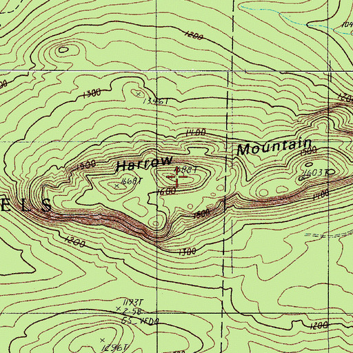 Topographic Map of Harrow Mountain, ME