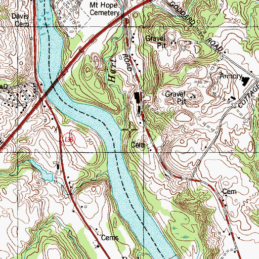 Topographic Map of Hart Brook, ME