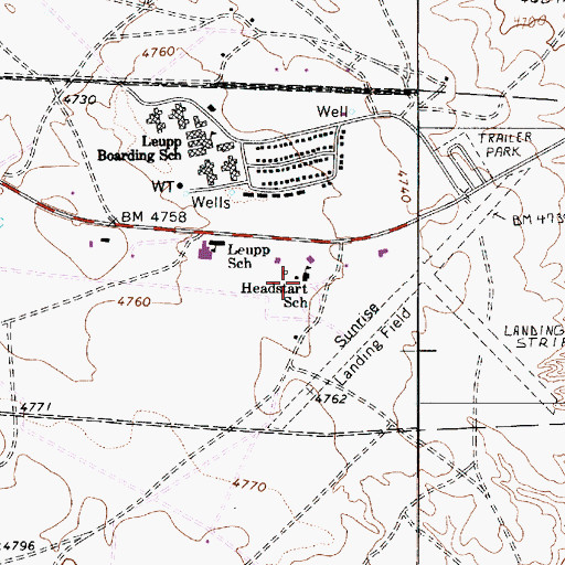 Topographic Map of Headstart School, AZ