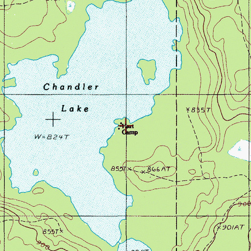 Topographic Map of Hart Camp, ME