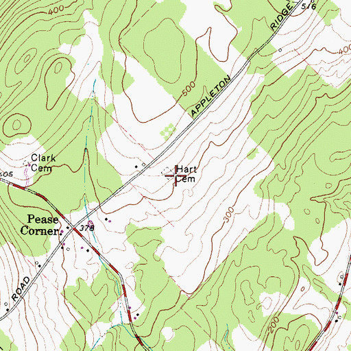 Topographic Map of Hart Cemetery, ME