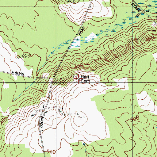 Topographic Map of Hart Cemetery, ME