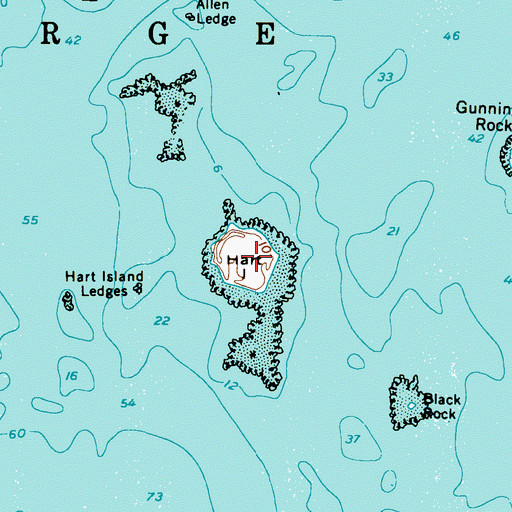 Topographic Map of Hart Island, ME