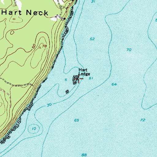 Topographic Map of Hart Ledge, ME