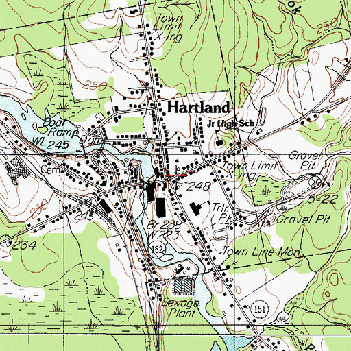 Topographic Map of Hartland, ME