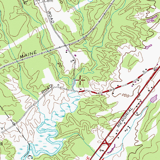 Topographic Map of Harvey Brook, ME