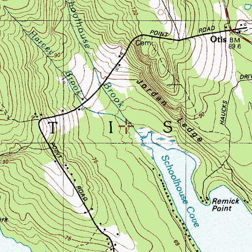 Topographic Map of Harvey Brook, ME