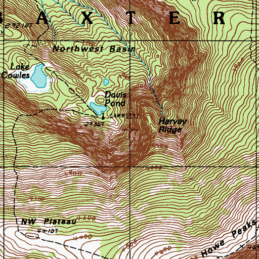 Topographic Map of Harvey Ridge, ME