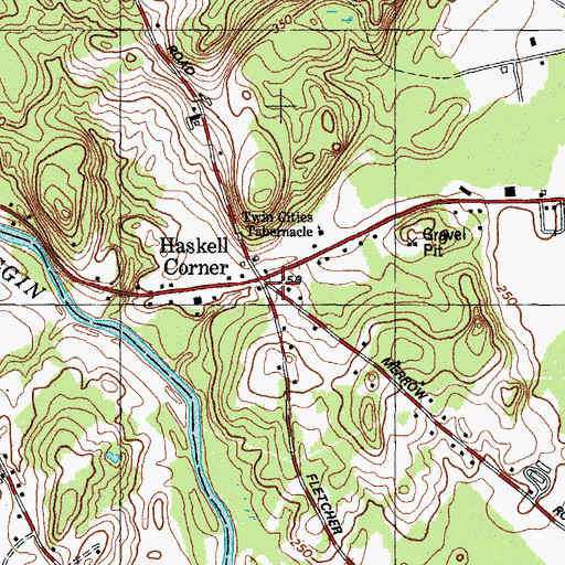 Topographic Map of Haskell Corner, ME