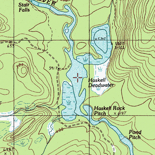 Topographic Map of Haskell Deadwater, ME