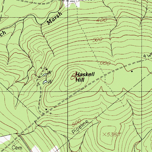 Topographic Map of Haskell Hill, ME