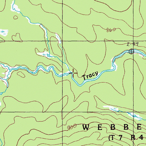 Topographic Map of Hastings Brook, ME
