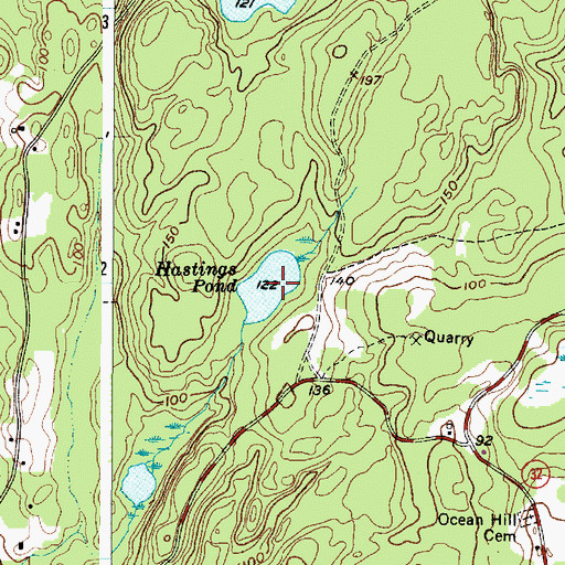 Topographic Map of Hastings Pond, ME