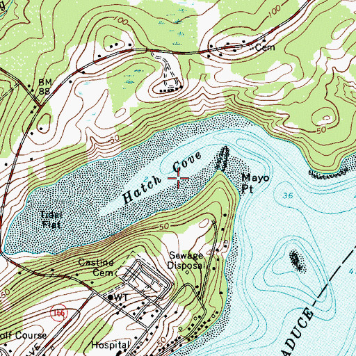 Topographic Map of Hatch Cove, ME