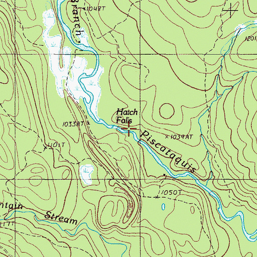 Topographic Map of Hatch Falls, ME