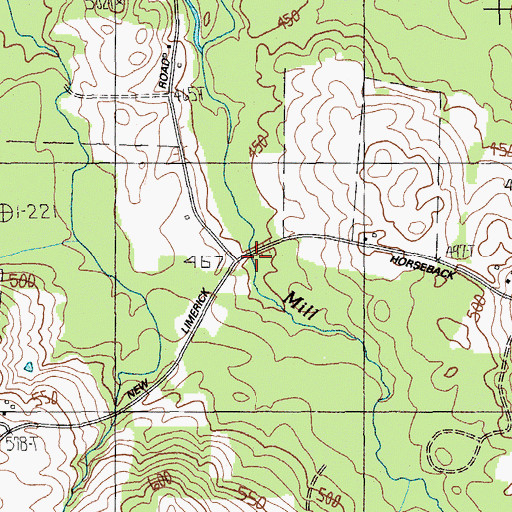 Topographic Map of Hatfield School, ME