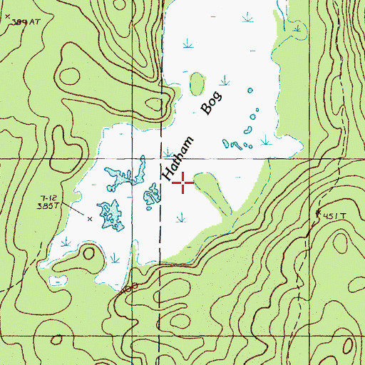 Topographic Map of Hatham Bog, ME