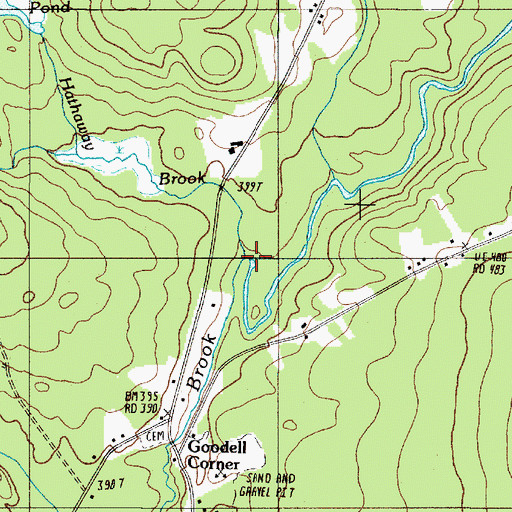 Topographic Map of Hathaway Brook, ME