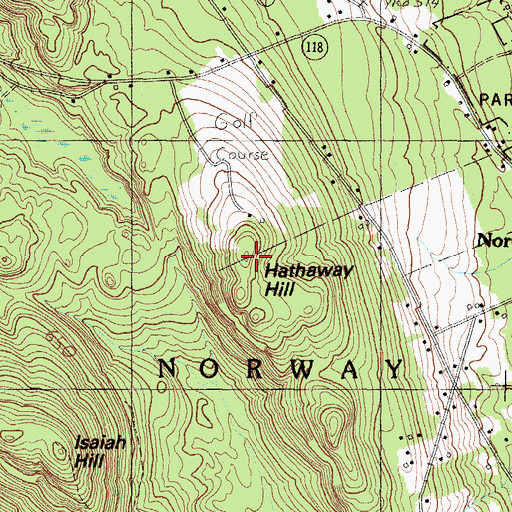 Topographic Map of Hathaway Hill, ME