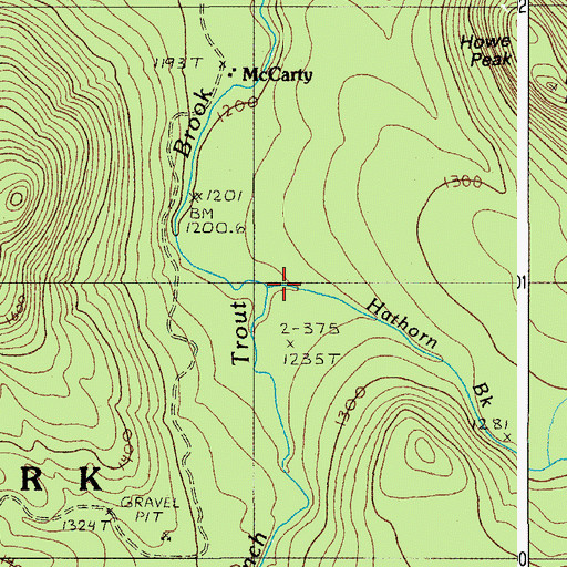 Topographic Map of Hathorn Brook, ME