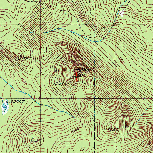 Topographic Map of Hathorn Mountain, ME