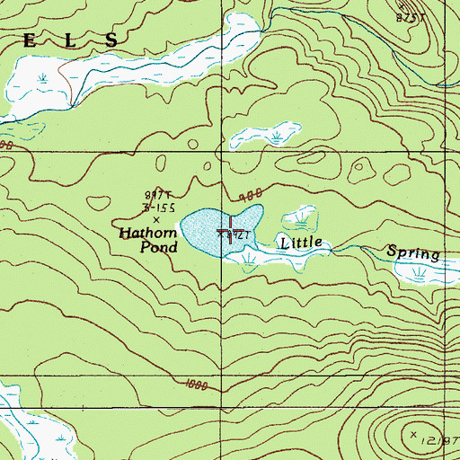 Topographic Map of Hathorn Pond, ME