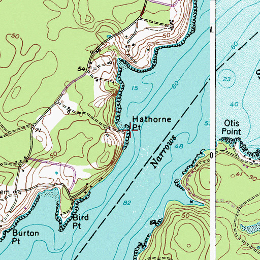 Topographic Map of Hathorne Point, ME