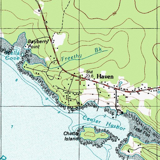 Topographic Map of Haven, ME