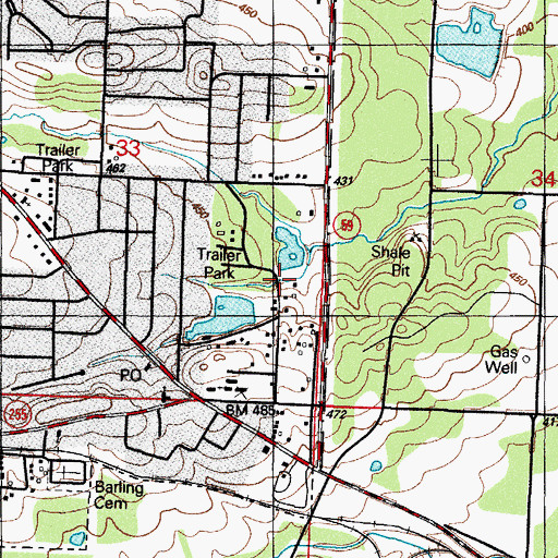 Topographic Map of Barling School, AR
