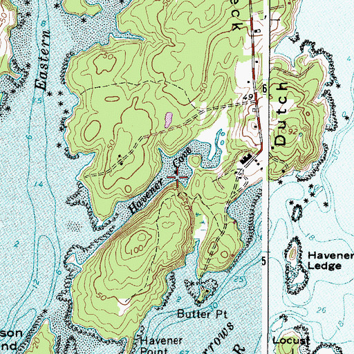 Topographic Map of Havener Cove, ME