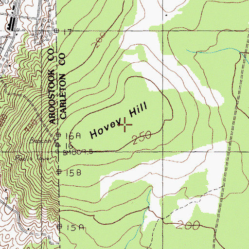 Topographic Map of Hovey Hill, ME