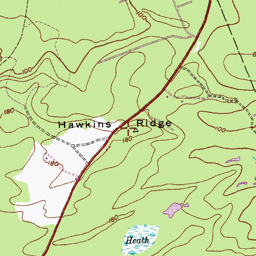 Topographic Map of Hawkins Ridge, ME