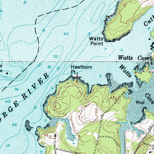 Topographic Map of Hawthorn Point, ME