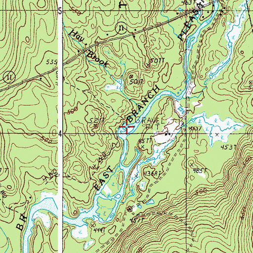 Topographic Map of Hay Brook, ME