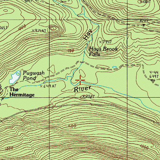 Topographic Map of Hay Brook, ME
