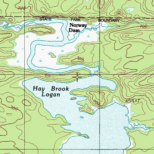 Topographic Map of Hay Brook, ME