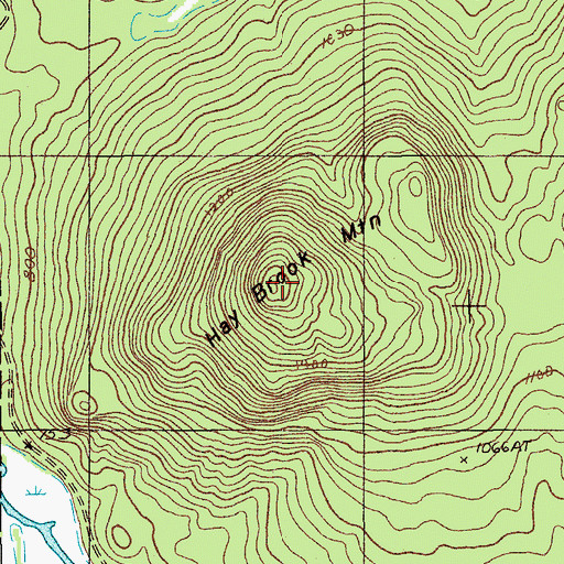 Topographic Map of Hay Brook Mountain, ME