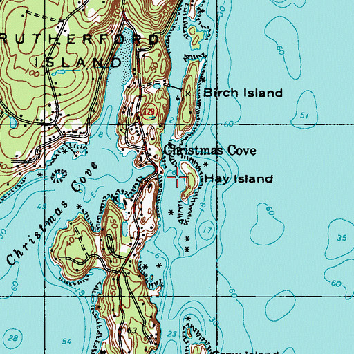 Topographic Map of Hay Island, ME