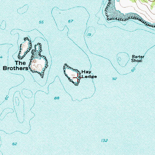 Topographic Map of Hay Ledge, ME