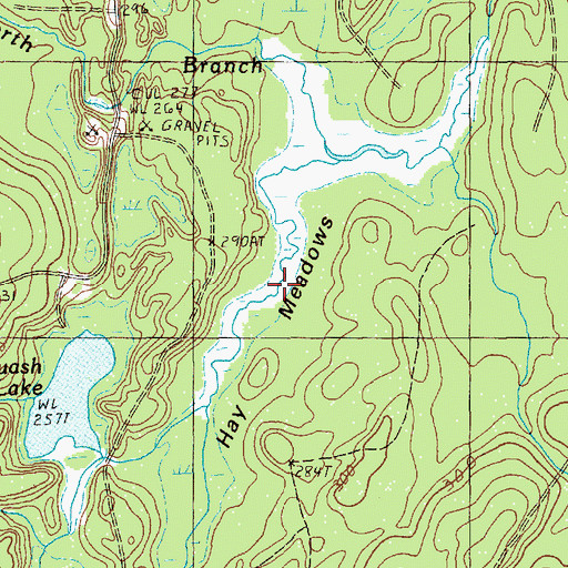 Topographic Map of Hay Meadows, ME