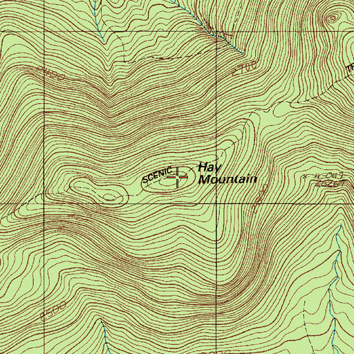 Topographic Map of Hay Mountain, ME