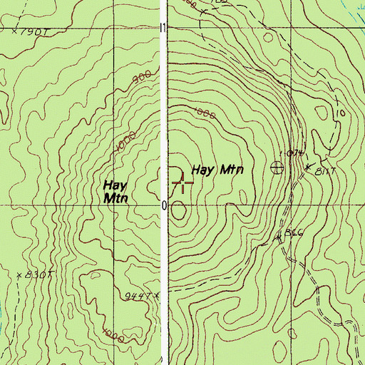 Topographic Map of Hay Mountain, ME