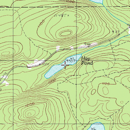 Topographic Map of Hay Pond, ME