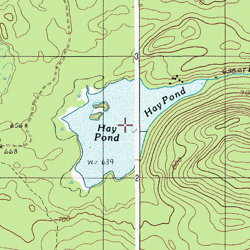 Topographic Map of Hay Pond, ME