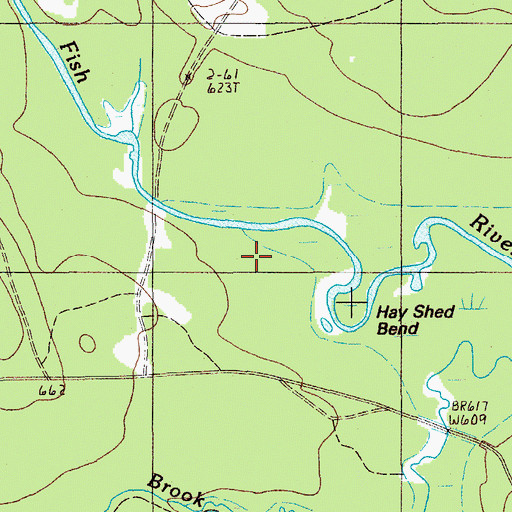 Topographic Map of Hay Shed, ME