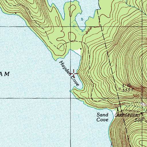 Topographic Map of Hayden Cove, ME