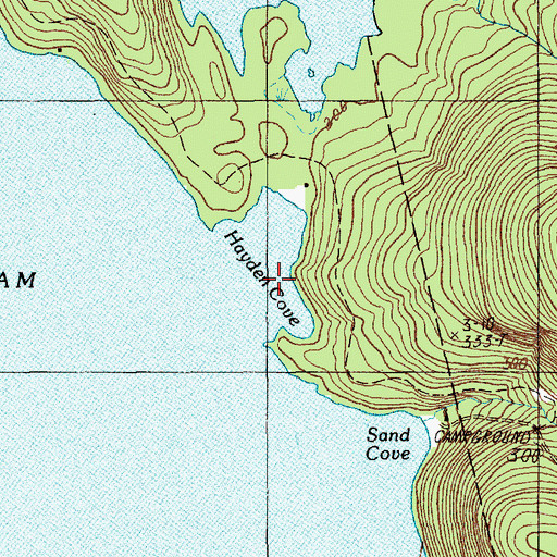 Topographic Map of Hayden Cove, ME