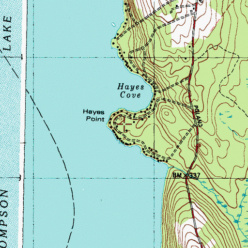Topographic Map of Hayes Point, ME