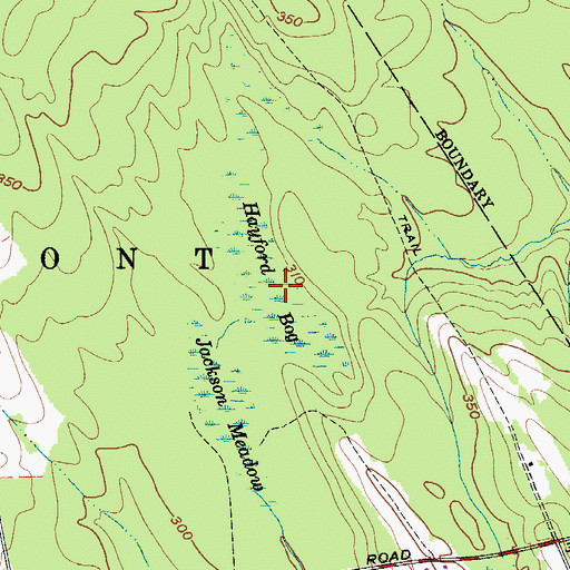 Topographic Map of Hayford Bog, ME