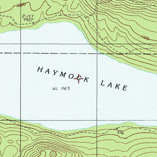 Topographic Map of Haymock Lake, ME